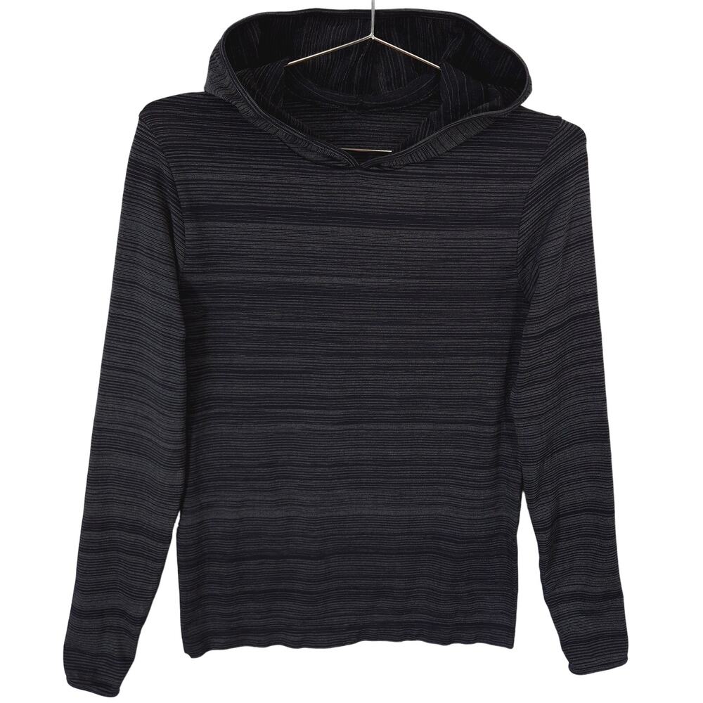 Fabletics Hoodie Womens XS Black Megan Seamless Lurex Pullover Long‎ Sleeve Top
